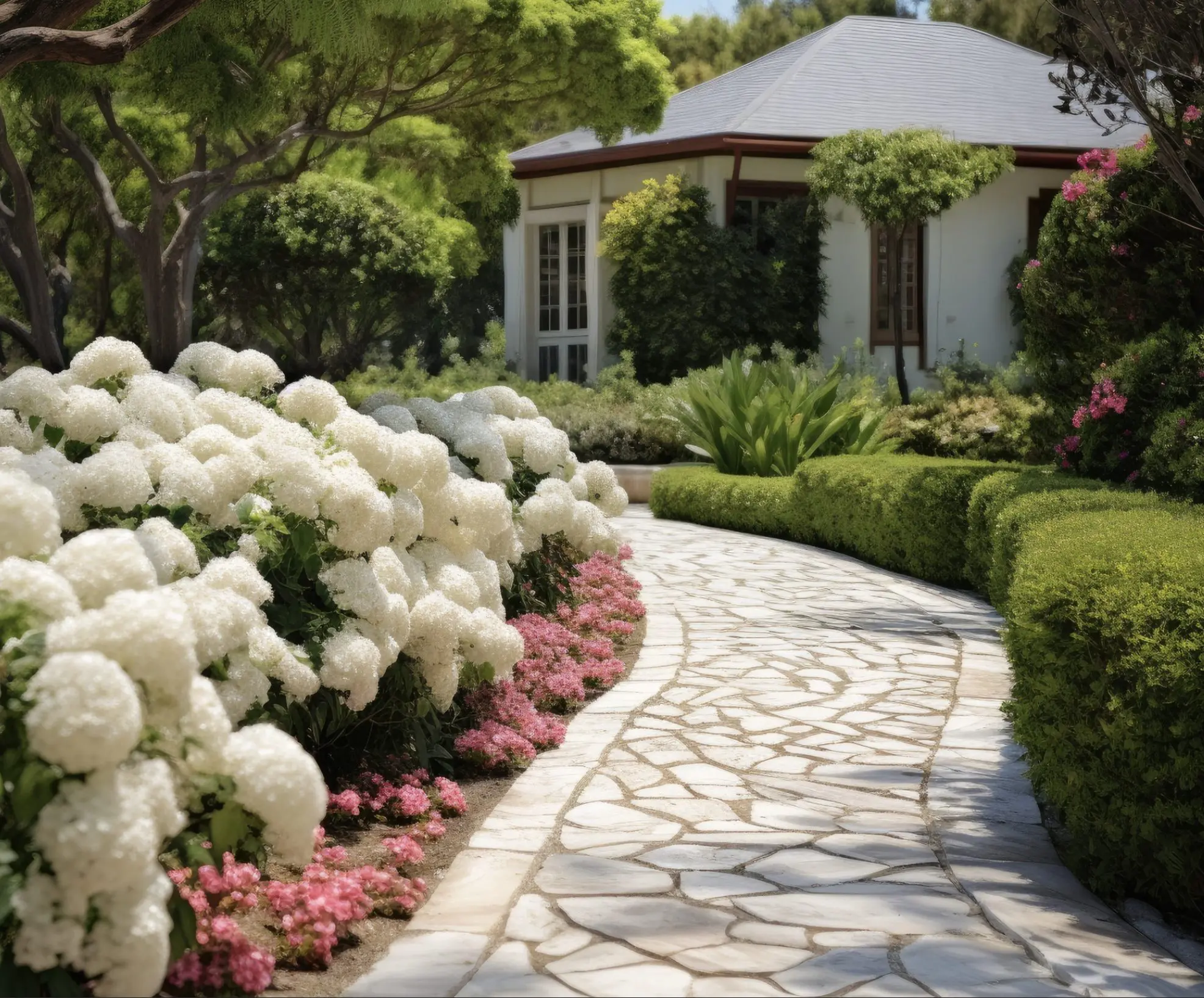 Frisco flower bed walkway